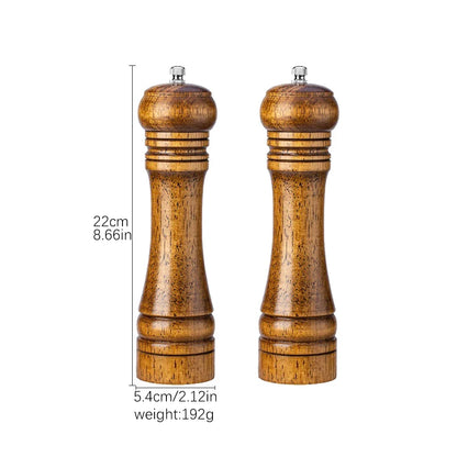 Wooden Salt & Pepper Grinder - 5-10 Inch Mill with Ceramic Rotor