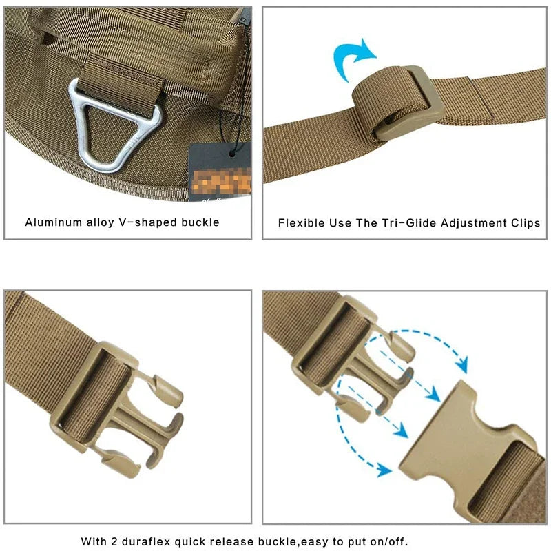 Tactical Dog Harness - Adjustable Nylon Vest for Medium & Large Dogs