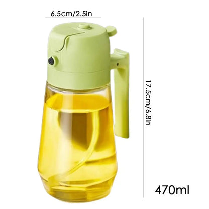 470ml Glass Oil Spray Bottle - Olive Oil Mister for Cooking & Baking