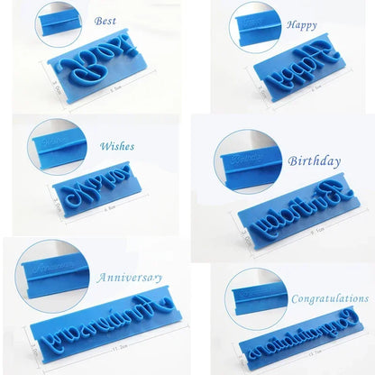 Cake Baking Molds Set - Alphabet Cookie Stamp & Fondant Cutter Tools