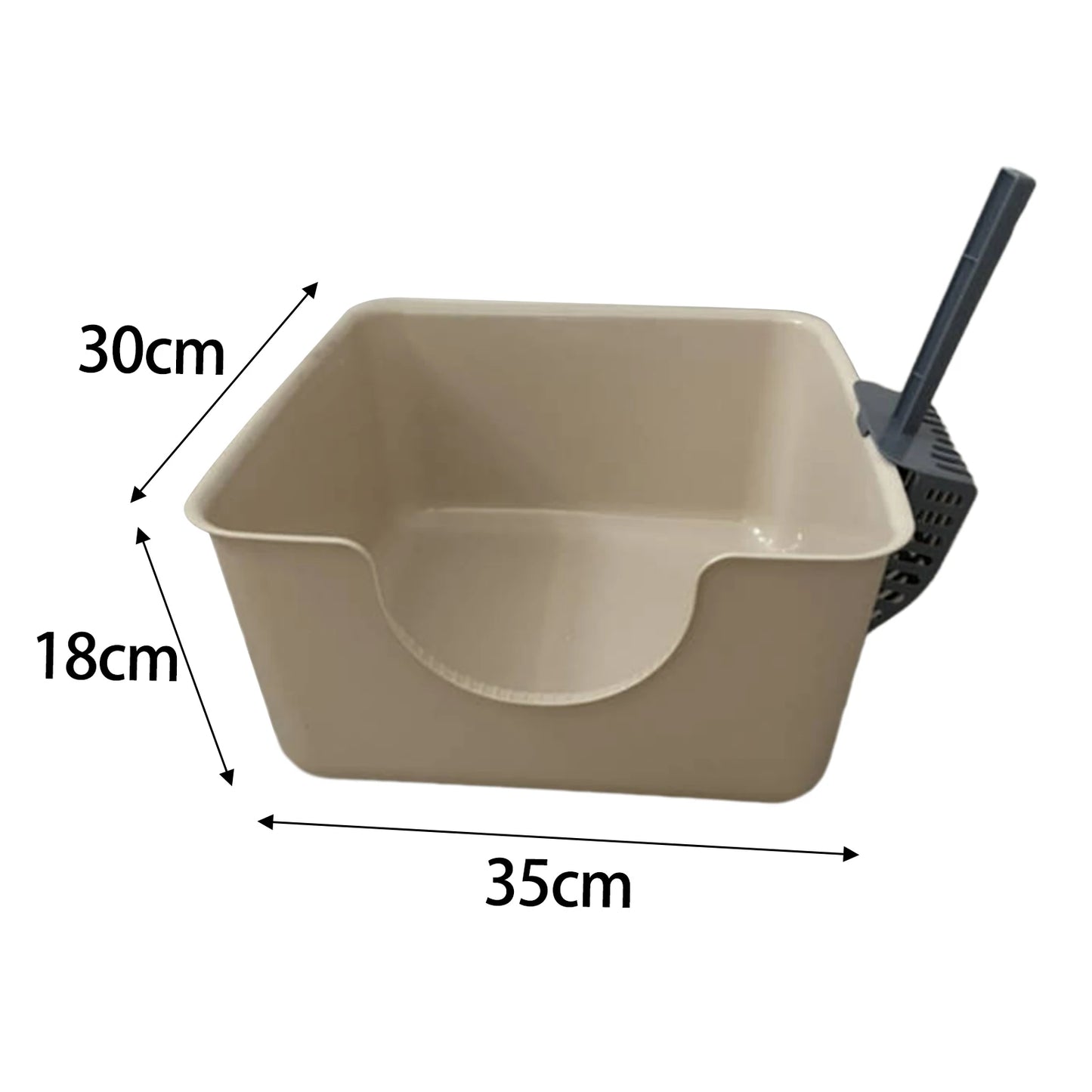 Open Top Cat Litter Tray - High-Sided Anti-Splash Pan for Small Cats