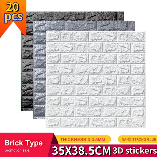 3D Self-Adhesive Wall Sticker - Foam Panel for Home, Kitchen, Bathroom