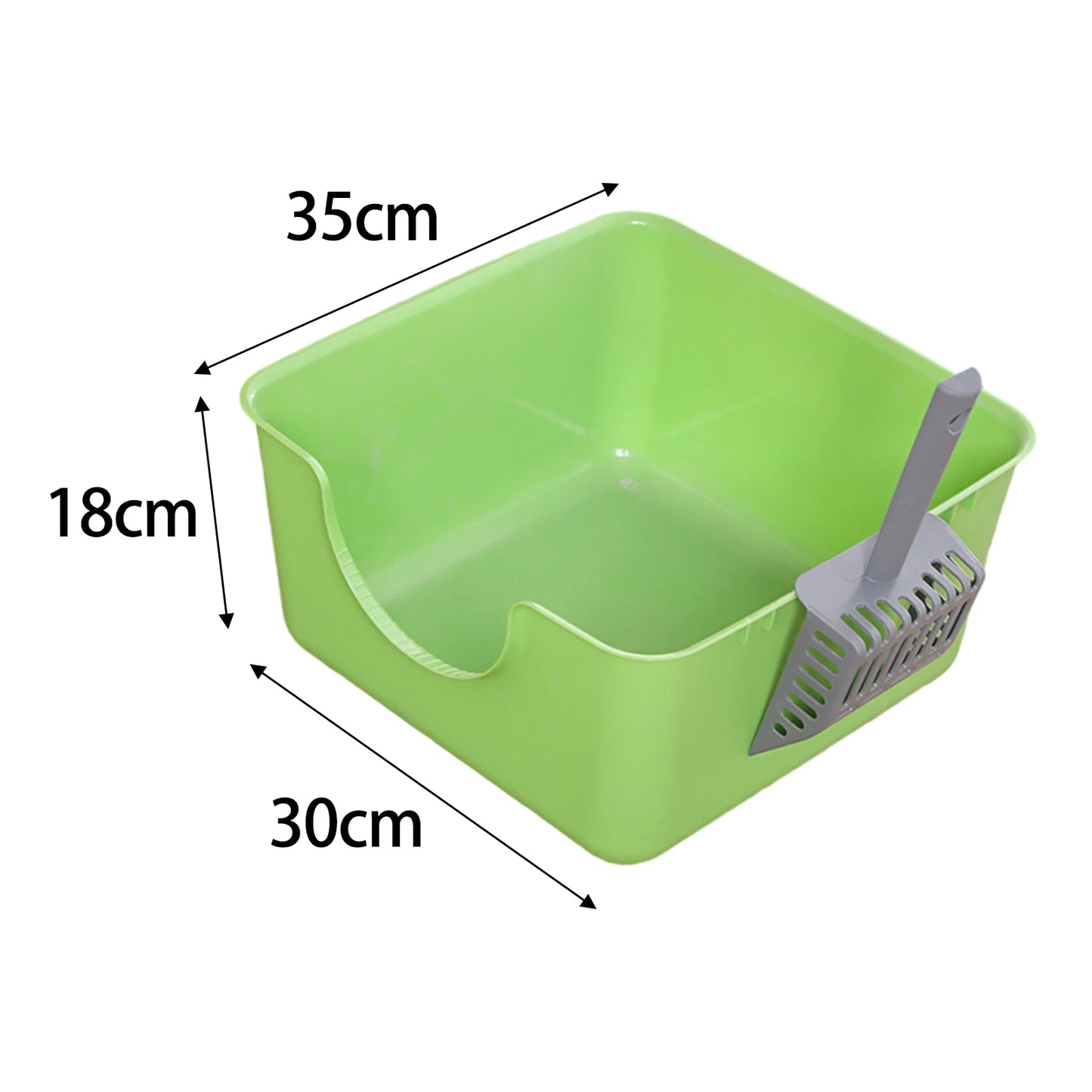 Open Top Cat Litter Tray - High-Sided Anti-Splash Pan for Small Cats