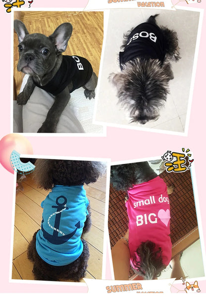 Summer Dog Shirts - Cotton Vests for Small Breeds Like Frenchie & Chihuahua